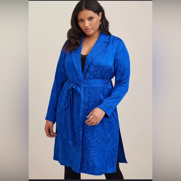 Torrid Jacquard Trench Coat US 1X NWT - Picture 1 of 10